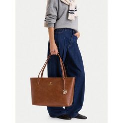 Torebka Beverly Hills Polo Club. Brązowe shopper bag Beverly Hills Polo Club, bez wzorów, bez dodatków. Za 219.99 zł.