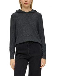 S.Oliver Bluza w kolorze antracytowym rozmiar: 38. Czarne bluzy S.Oliver, s, bez wzorów, bez ramiączek, z kapturem. Za 88.02 zł.