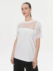 TWINSET Bluzka 241TP2217 Biały Regular Fit. Białe bluzki Twinset, s, bez wzorów, z bawełny, bez kołnierzyka, bez ramiączek. Za 479.99 zł.