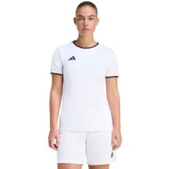 Koszulka damska adidas Entrada 26 Jersey. Białe t-shirty sportowe adidas, l, bez wzorów, z jersey, bez ramiączek, na fitness i siłownię. Za 59.99 zł.