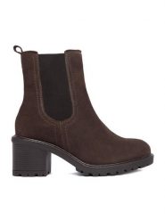 Lasocki Botki CEO-WI16-GAMMA-01 Brązowy ciemny. Brązowe botki Lasocki, bez wzorów, ze skóry, bez obcasa, na słupku, bez zapięcia. Za 249.99 zł.