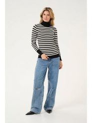 Kaffe Golf w kolorze czarno-kremowym rozmiar: XXL. Czarne swetry Kaffe, xxl, bez wzorów, bez ramiączek. Za 69.99 zł.