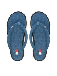 Tommy Jeans Japonki Tjw Padded Denim Casual Sandal EN0EN03021 Niebieski. Niebieskie japonki Tommy Jeans, bez wzorów, z denimu, casualowe. Za 289.99 zł.