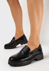 Czarne Eleganckie Mokasyny ze Skórzaną Wkładką Ulanna. Czarne mokasyny Born2be, bez wzorów. W wyprzedaży za 67.99 zł.