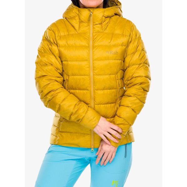 Kurtka puchowa damska Rab Electron Pro Jacket. Żółte kurtki RAB, l, bez wzorów, z puchu, sportowe, bez kaptura. Za 942.99 zł.
