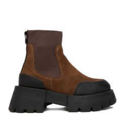 Sztyblety G-Star Raw. Brązowe botki G-Star Raw, bez wzorów, retro, bez obcasa, na płaskiej podeszwie, bez zapięcia. Za 309.99 zł.