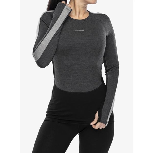 Bluza termoaktywna damska Icebreaker 260 ZoneKnit LS Crewe. Szare bielizna termoaktywna damska Icebreaker, na zimę, m, bez wzorów, sportowe, bez ramiączek, bez kaptura. Za 429.99 zł.