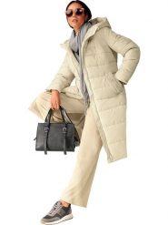 Heine Płaszcz pikowany w kolorze beżowym rozmiar: 38. Brązowe płaszcze Heine, bez wzorów, bez kaptura. Za 242.13 zł.