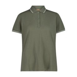 Damska techniczna koszulka polo CMP. Zielone t-shirty sportowe CMP, m, bez wzorów, bez ramiączek, trekkingowe. Za 150.00 zł.