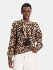 Desigual Sweter Minnie 25WWJF43 Brązowy Regular Fit. Brązowe swetry Desigual, xl, bez wzorów, z syntetyku, bez ramiączek. Za 409.99 zł.