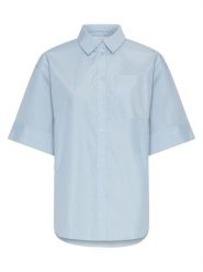 MOSS COPENHAGEN Bluzka "Heek Zenika" w kolorze błękitnym rozmiar: S/M. Niebieskie bluzki Moss Copenhagen, m, bez wzorów, z bawełny, bez kołnierzyka, bez ramiączek. Za 130.99 zł.