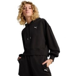 Bluza z kapturem Puma Wardrobe Ess Relaxed Cropped Hoodie, Kobiety. Czarne bluzy Puma, xl, bez wzorów, z bawełny, bez ramiączek, z kapturem. Za 390.00 zł.