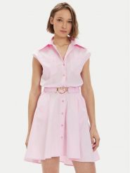 Pinko Sukienka koszulowa Anaceta 103111 A1P4 Różowy Regular Fit. Czerwone sukienki Pinko, bez wzorów, z bawełny, bez kołnierzyka, bez ramiączek, koszulowe. Za 819.99 zł.