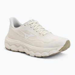 Buty do biegania damskie Mizuno Wave Horizon 9. Białe buty do biegania Mizuno, bez wzorów, z materiału, bez zapięcia, do biegania, mizuno wave. Za 569.99 zł.
