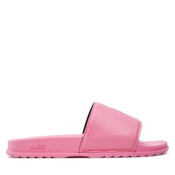 Klapki HUGO. Czerwone klapki Hugo, bez wzorów, bez obcasa, bez zapięcia. Za 229.99 zł.