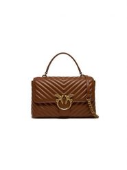 Pinko Skórzana torebka w kolorze brązowym - 25 x 15 x 7 cm rozmiar: onesize. Brązowe torebki klasyczne Pinko, z aplikacjami, z materiału, przez ramię, bez dodatków. Za 1,229.96 zł.