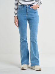 BIG STAR Dżinsy - Bootcut fit - w kolorze niebieskim rozmiar: W28/L34. Niebieskie jeansy BIG STAR, l, z aplikacjami, klasyczne, z podwyższonym stanem. Za 132.36 zł.