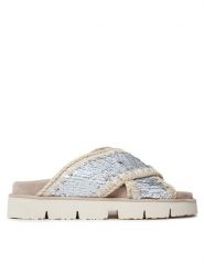 Mou Klapki Criss Cross Bio Bio Sandal Plain SW461000G Biały. Białe klapki Mou, bez wzorów, z tworzywa sztucznego, bez obcasa, bez zapięcia. Za 469.99 zł.