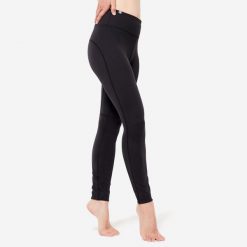 Legginsy do jogi damskie Kimjaly. Czarne legginsy KIMJALY, bez wzorów, z elastanu, sportowe. Za 99.99 zł.