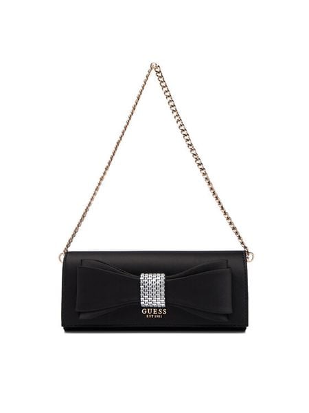 Guess Torebka Elsie Mini HWSS96 50710 Czarny. Czarne kopertówki Guess, z aplikacjami, z materiału, bez dodatków. Za 679.99 zł.