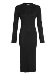 MOSS COPENHAGEN Sukienka "Jenetta Hasle" w kolorze czarnym rozmiar: M/L. Czarne sukienki Moss Copenhagen, na imprezę, l, bez wzorów, prążkowane, bez kołnierzyka, bez ramiączek, midi. Za 154.07 zł.