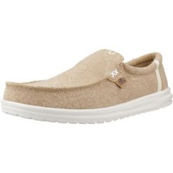 Buty HEY DUDE MIKKA JUTE Beżowy. Brązowe trekkingi Hey dude, bez wzorów, z tkaniny, bez zapięcia, trekkingowe. Za 222.99 zł.