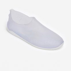 Buty wodne do gimnastyki w wodzie Nabaiji Aquaflo Dot and Fun. Białe buty treningowe NABAIJI, bez wzorów, bez zapięcia, na fitness i siłownię. Za 39.99 zł.