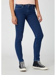 Wrangler Dżinsy "Willow" - Skinny fit - w kolorze granatowym rozmiar: W27/L32. Niebieskie jeansy Wrangler, l, z aplikacjami, klasyczne, z podwyższonym stanem. Za 105.88 zł.
