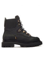Blauer Botki F3KERENS02/LEN Czarny. Czarne botki Blauer, bez wzorów, ze lnu, bez obcasa, na płaskiej podeszwie, bez zapięcia. Za 499.99 zł.