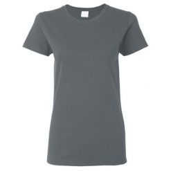 Damska Koszulka T-shirt Krótki Rękaw Top. Szare t-shirty GILDAN, xl, bez wzorów, sportowe, bez kołnierzyka, bez ramiączek. Za 30.99 zł.