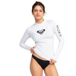 Koszulka do pływania damska ROXY Whole Hearted. Białe bikini Roxy, bez wzorów, z elastanu, sportowe. Za 149.99 zł.