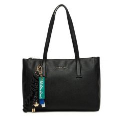 Torebka Valentino. Czarne shopper bag Valentino, bez wzorów, bez dodatków. Za 649.99 zł.