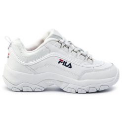 Buty Fila Strada Low W 1010560.1FG białe. Białe buty treningowe bez wzorów, z materiału, bez zapięcia. Za 370.82 zł.