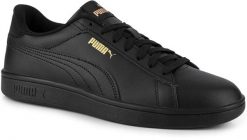 Buty sneakersy sportowe trampki czarne unisex PUMA SMASH 3.0. Czarne trampki sportowe Puma, z aplikacjami, z gumy, bez zapięcia, tenisowe. Za 169.00 zł.