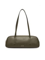 Calvin Klein Torebka Foil Logo Bauletto LV04F3636G Zielony ciemny. Zielone torebki klasyczne Calvin Klein, bez wzorów, ze skóry, bez dodatków. Za 489.99 zł.