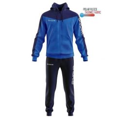 Givova Tuta Roma – polar fleece z kapturem, rozmiar S. Niebieskie bluzy z polaru Givova, s, bez wzorów, z dresówki, na fitness i siłownię. Za 252.99 zł.