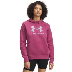 Bluza damska z kapturem Under Armour Rival Fleece Shimmer. Fioletowe bluzy z kapturem Under Armour, s, bez wzorów, z bawełny, z kapturem, na fitness i siłownię. Za 295.99 zł.