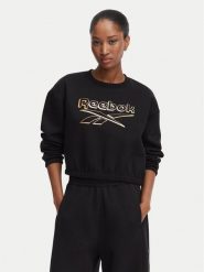 Reebok Bluza Renata RK25707CCW Czarny Cropped Fit. Czarne bluzy Reebok, m, bez wzorów, z bawełny, bez kaptura. Za 179.99 zł.