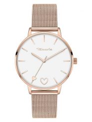 Tamaris Zegarek kwarcowy w kolorze różowozłoto-białym rozmiar: onesize. Białe, analogowe zegarki Tamaris, ze stali. Za 173.99 zł.