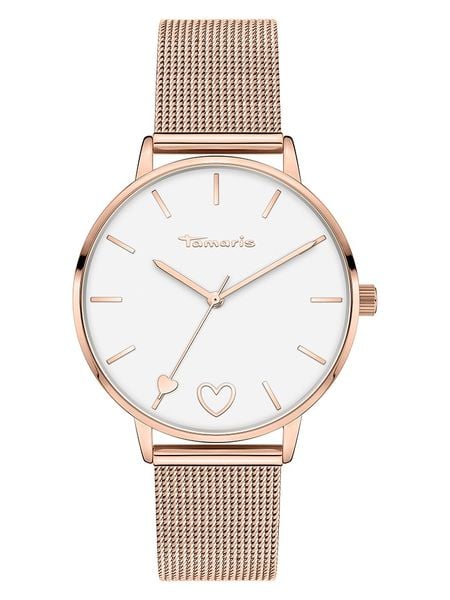 Tamaris Zegarek kwarcowy w kolorze różowozłoto-białym rozmiar: onesize. Białe, analogowe zegarki Tamaris, ze stali. Za 173.99 zł.