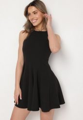 Czarna Rozkloszowana Sukienka z Wiskozą Milenissa. Czarne sukienki Born2be, na imprezę, l, bez wzorów, z wiskozy, eleganckie, bez kołnierzyka, bez ramiączek, mini, rozkloszowane. W wyprzedaży za 127.49 zł.