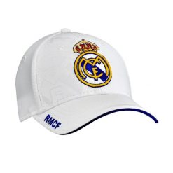 Czapka z daszkiem Real Madryt - oficjalna licencjonowana. Białe czapki z daszkiem Real Madrid, bez wzorów, sportowe. W wyprzedaży za 95.12 zł.