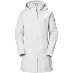 Długi płaszcz damski Helly Hansen Aden. Białe kurtki przeciwdeszczowe Helly Hansen, uniwersalny, bez wzorów, z materiału, bez kaptura. Za 670.00 zł.