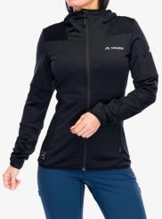 Bluza polarowa damska Vaude Monviso Fleece Jacket II. Czarne bluzy z kapturem Vaude, m, bez wzorów, z elastanu, bez kaptura, narciarskie. Za 345.39 zł.