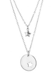 Eclat d'Argent Srebrny naszyjnik z zawieszką - dł. 39 cm rozmiar: onesize. Szare naszyjniki Eclat d'Argent, z materiału, srebrne. Za 100.99 zł.