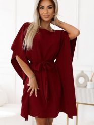 Sukienka Model Sofia 287-34 Bordo - Numoco. Czerwone sukienki NUMOCO, na co dzień, l, bez wzorów, z elastanu, eleganckie, bez kołnierzyka, bez ramiączek, wyszczuplające. Za 236.16 zł.