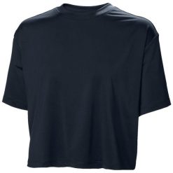Koszulka damska Helly Hansen Ocean Cropped. Niebieskie t-shirty sportowe Helly Hansen, bez wzorów, z materiału, bez ramiączek. Za 206.50 zł.