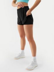 4F Szorty sportowe 4FWSS24TFSHF497 Czarny Regular Fit. Czarne szorty sportowe 4f, bez wzorów, z syntetyku, na fitness i siłownię. Za 89.99 zł.