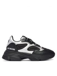 LOVE MOSCHINO Sneakersy JA15556G0PINR00A Czarny. Czarne botki Love Moschino, bez wzorów, z materiału, bez obcasa, na płaskiej podeszwie, bez zapięcia. Za 949.99 zł.