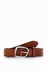 Desigual pasek skórzany damski kolor brązowy. Brązowe paski Desigual, bez wzorów. Za 269.99 zł.